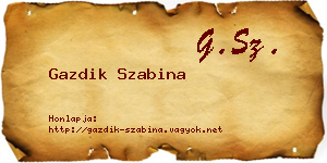 Gazdik Szabina névjegykártya