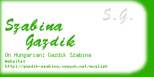 szabina gazdik business card